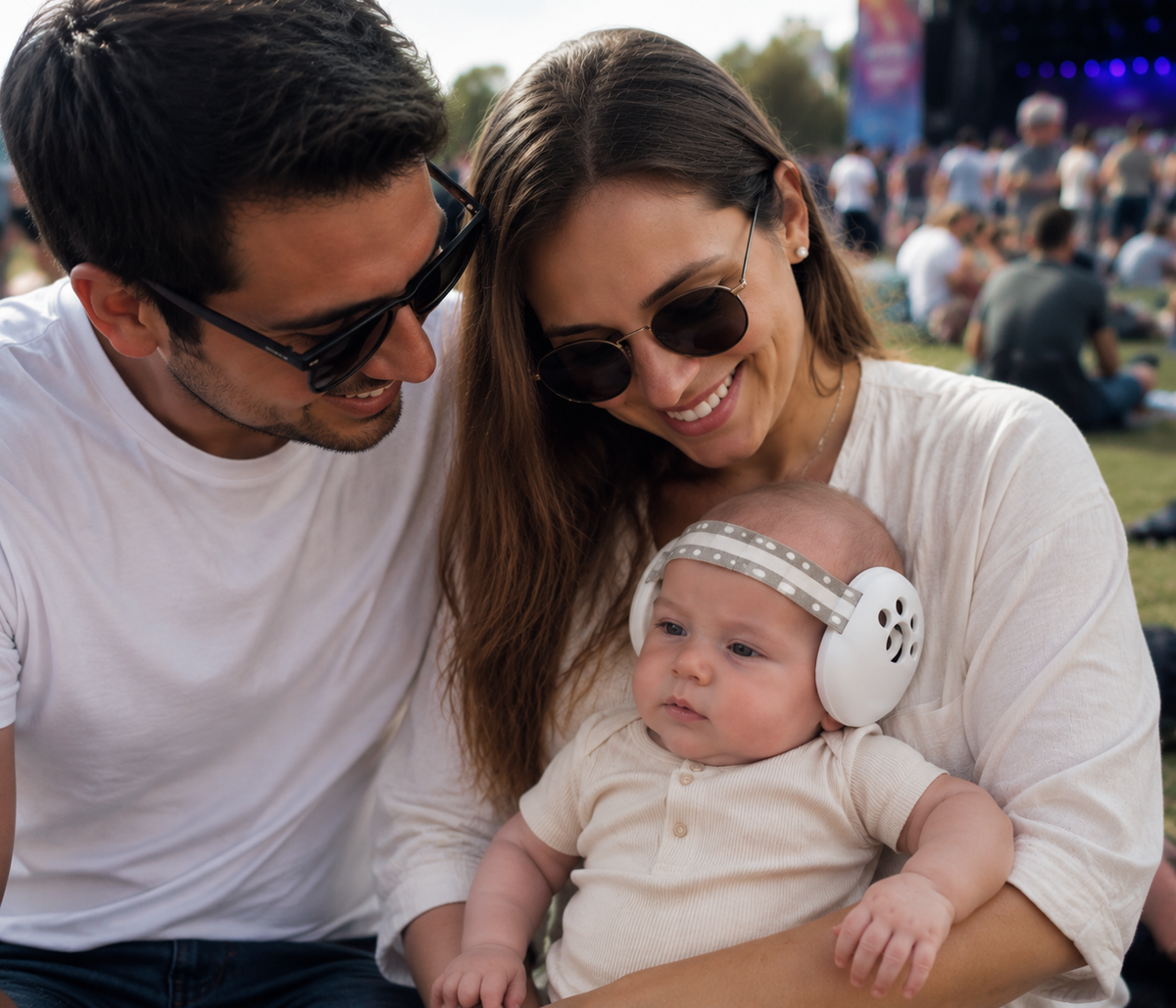 Familia disfrutando de un momento real con su bebé